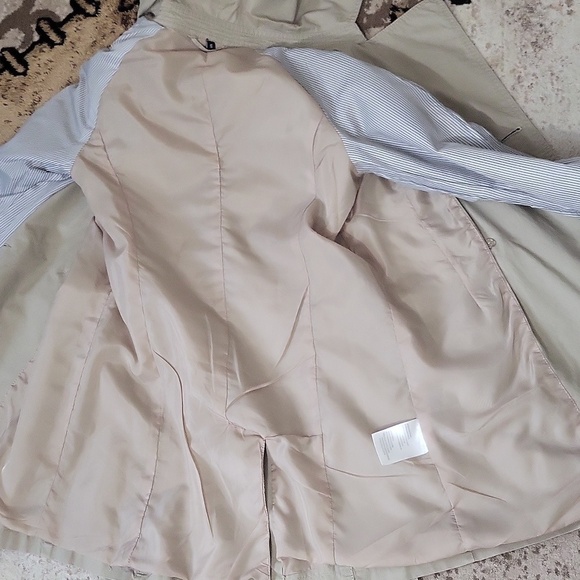 100% Cotton Beige Cream Trench Coat/Jacket  in Size  Small - Picture 14 of 14